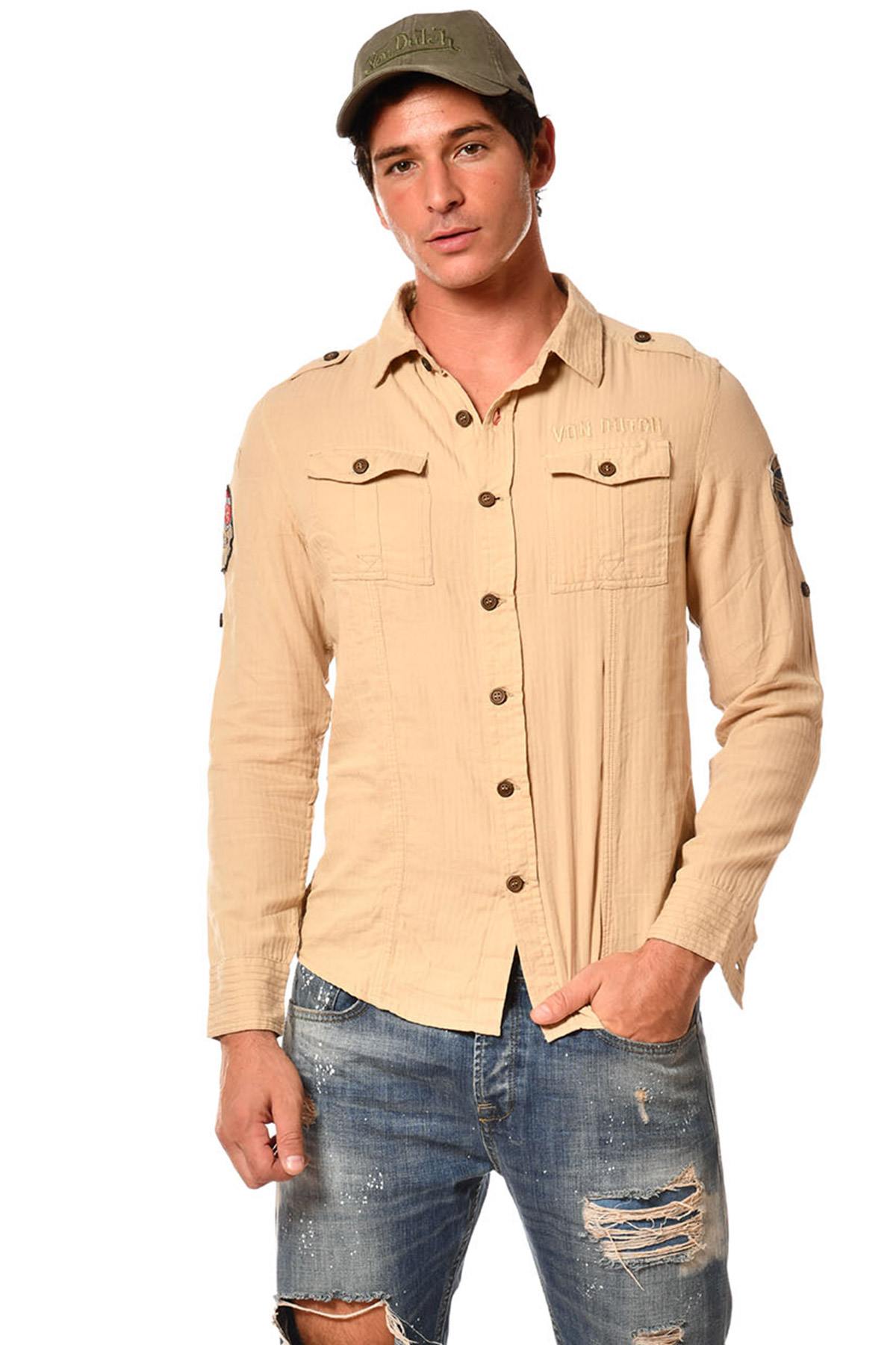 Beige long sleeve shirt - Image n°1