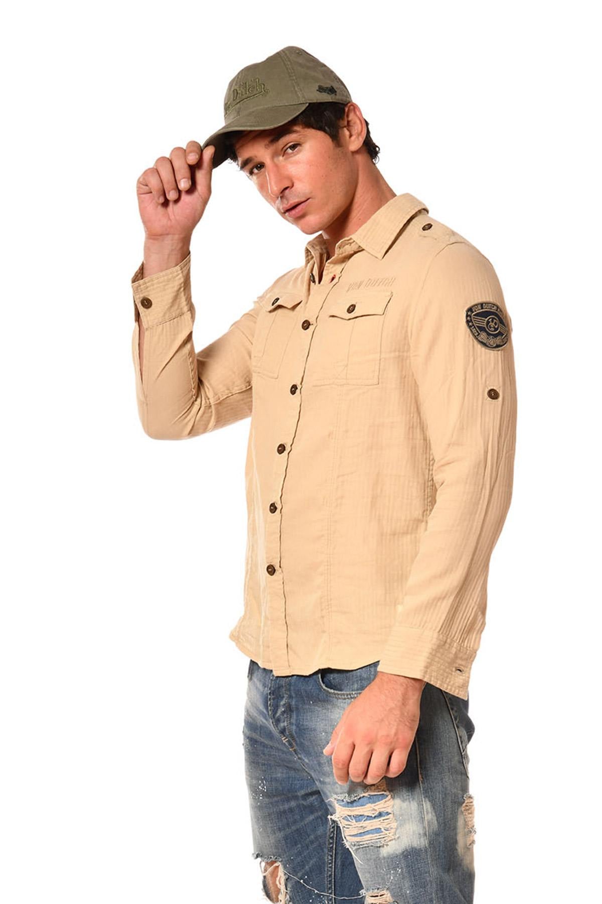 Beige long sleeve shirt - Image n°2