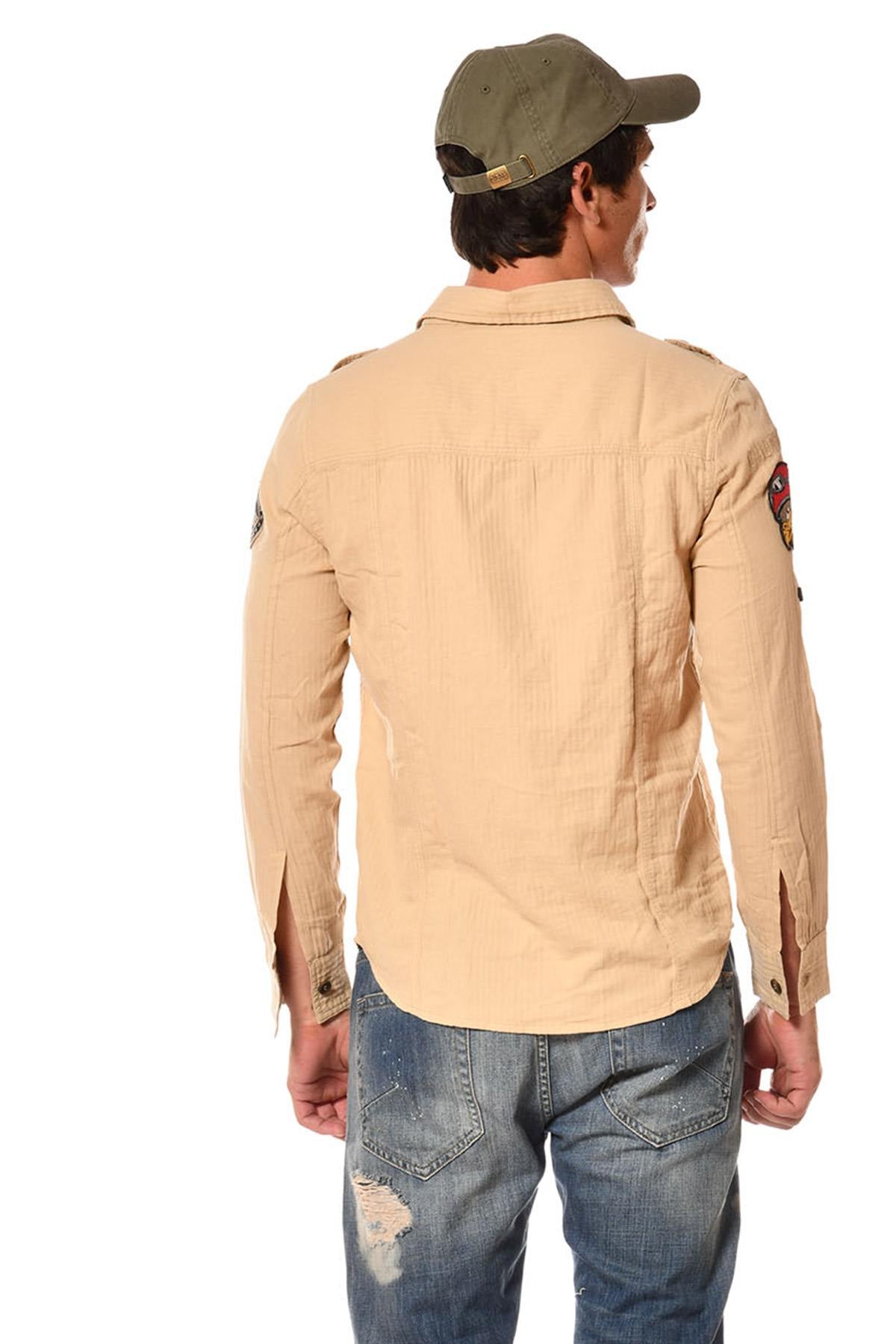 Beige long sleeve shirt - Image n°3
