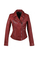 Fire red Biker Jacket for women - Image n°7