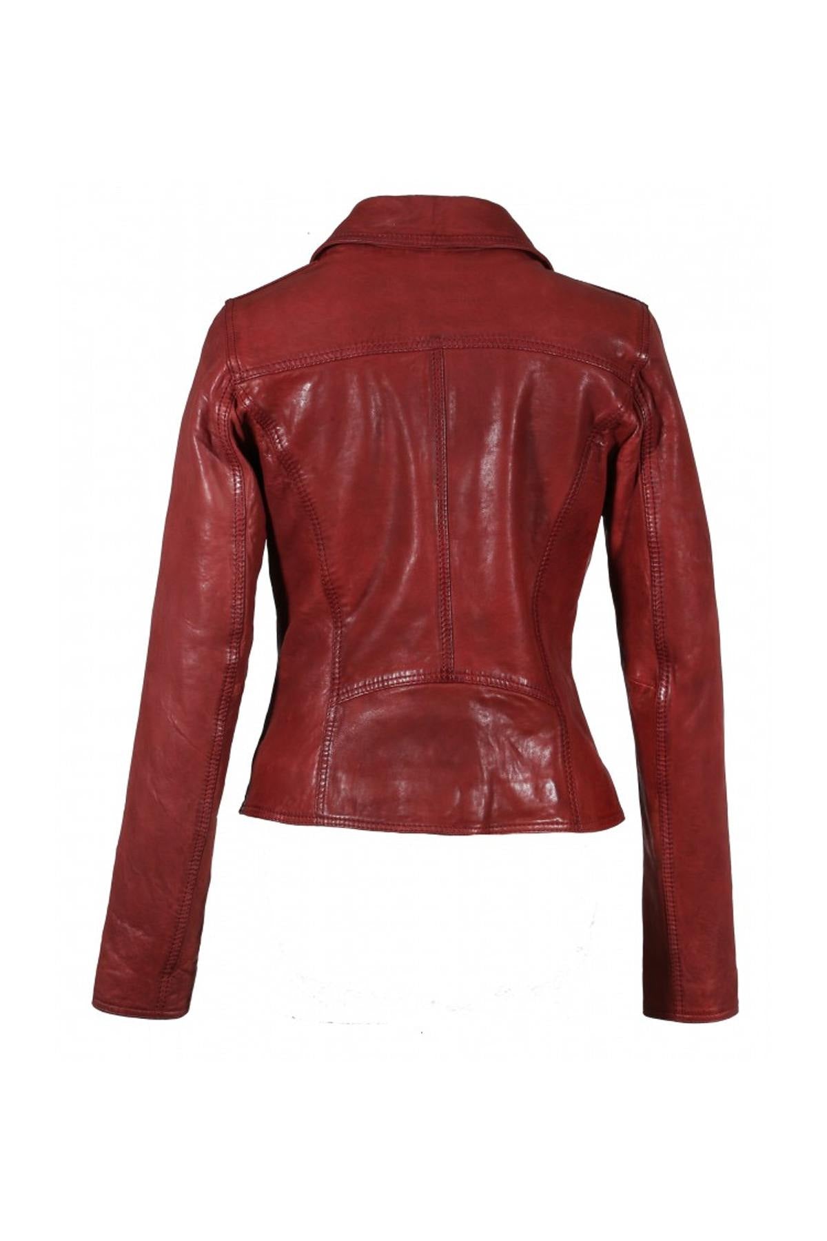 Fire red Biker Jacket for women - Image n°8