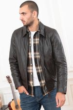 Schott LC5121: brown lambskin leather, timeless mid-season style. - Image n°7