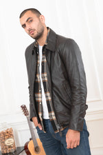 Schott LC5121: brown lambskin leather, timeless mid-season style. - Image n°2