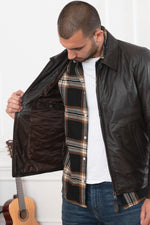 Schott LC5121: brown lambskin leather, timeless mid-season style. - Image n°4