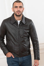 Schott LC5121: brown lambskin leather, timeless mid-season style. - Image n°3