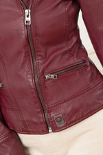 Purple leather Biker Jacket - Image n°9
