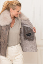 Fox collar sheepskin jacket - Image n°4