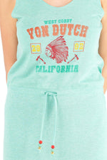 Turquoise blue women's dress - Image n°4