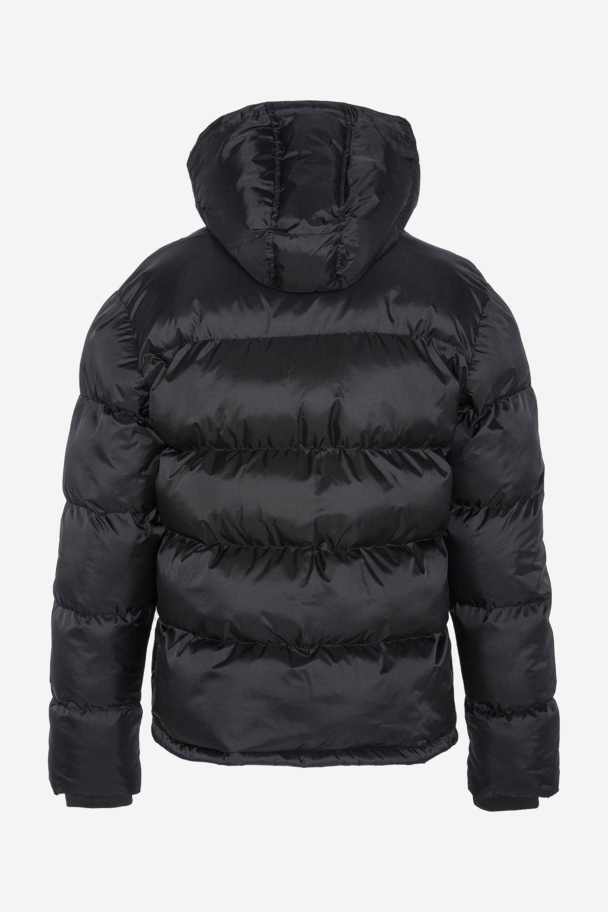 Black hooded down jacket - Image n°7
