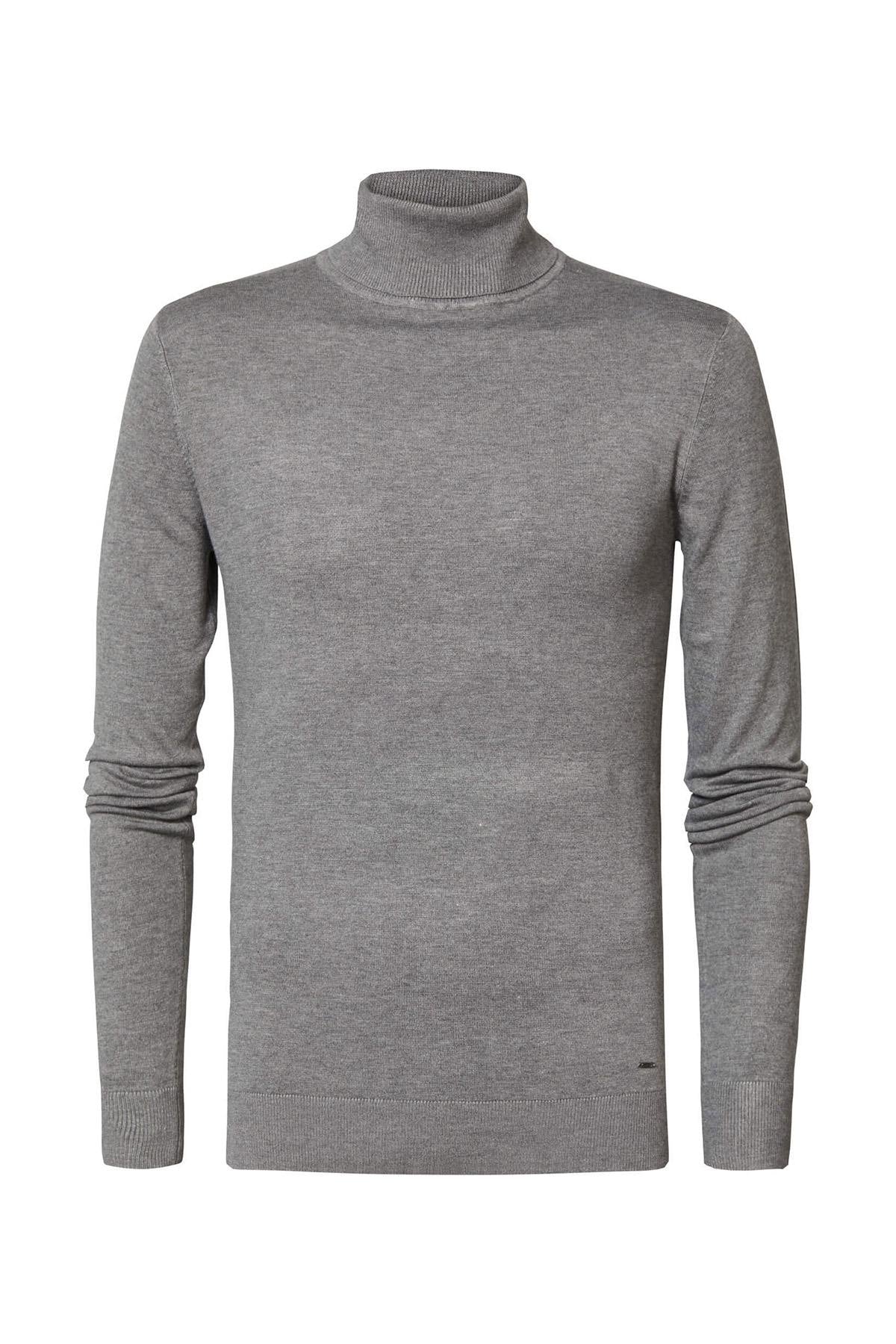 Men's gray turtleneck sweater - Image n°1