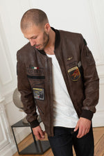 Italian military bomber in genuine leather - Image n°4