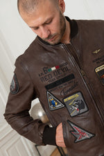 Italian military bomber in genuine leather - Image n°7