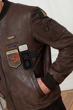 Italian military bomber in genuine leather - Image n°8