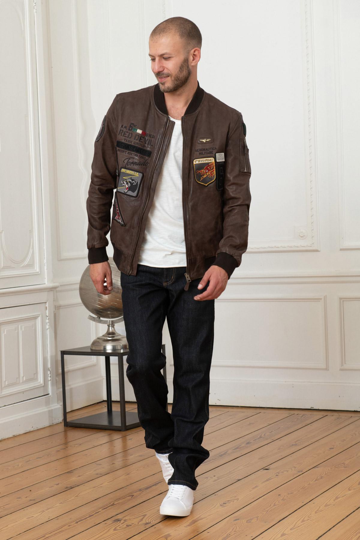 Italian military bomber in genuine leather - Image n°2