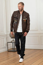 Italian military bomber in genuine leather - Image n°2
