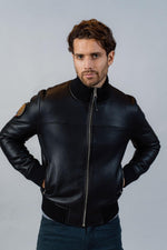 Ultra-soft black bomber in merino lambskin, French Air Force-inspired. - Image n°8