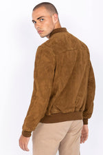 Schott's LC3017 bomber in rust goatskin suede-soft and timeless. - Image n°2