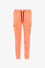 Men's orange streetwear jogging pants - Image n°1