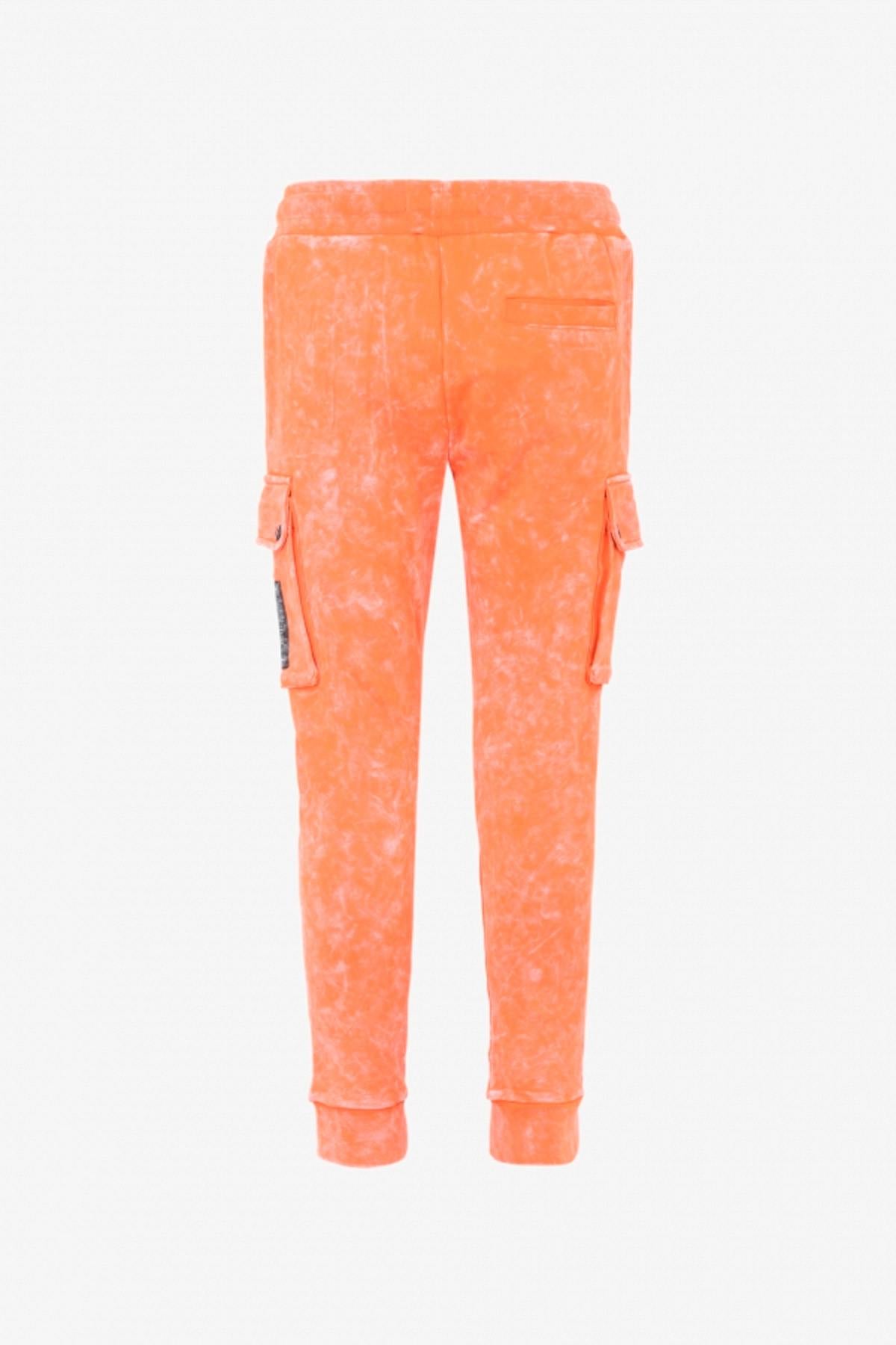 Men's orange streetwear jogging pants - Image n°3