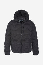 Men's anthracite puffer jacket with waffle effect - Image n°6