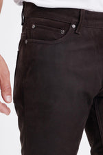 Regular pants in nubuck cowhide leather - Image n°3