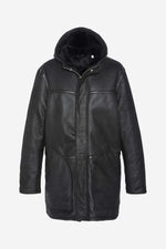Schott's black shearling coat: aviator warmth for winter's chill. - Image n°8