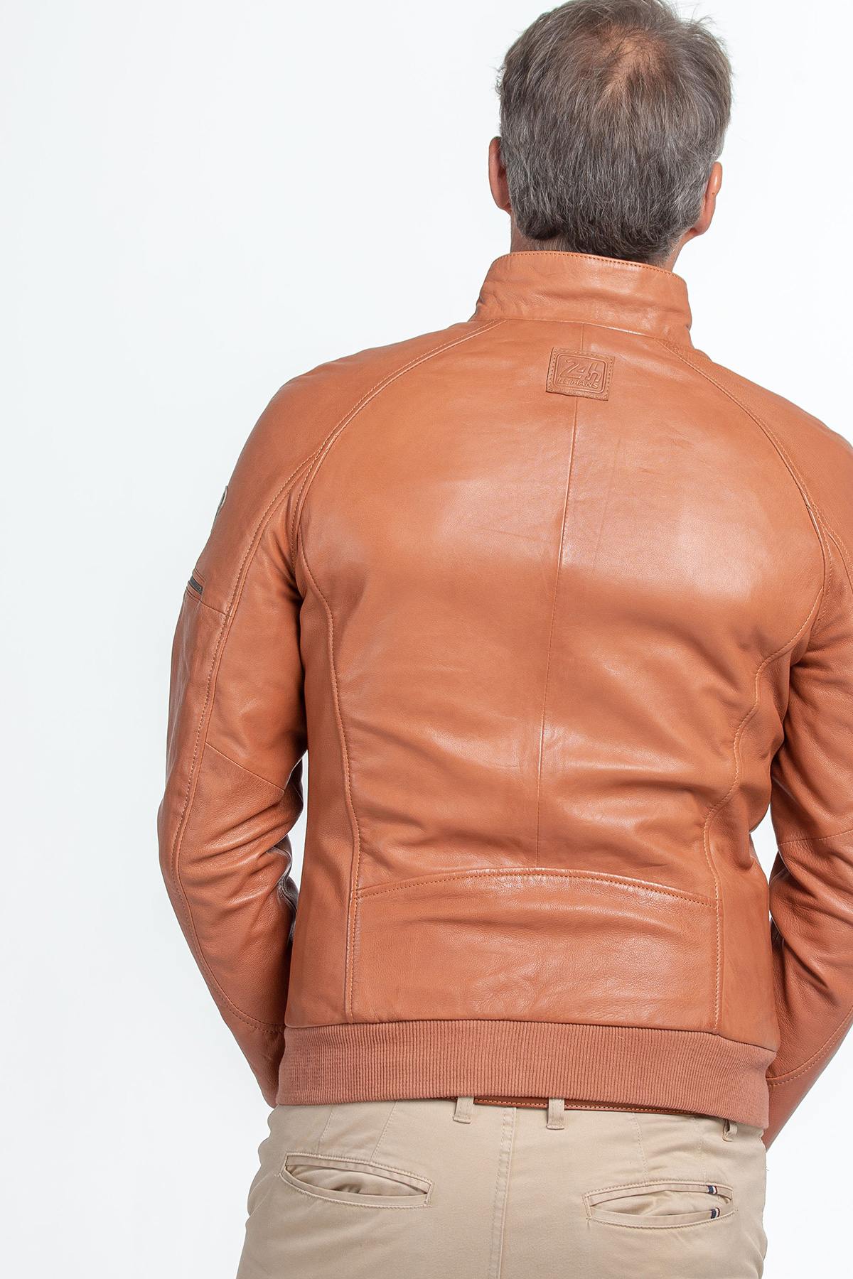 Soft sheep leather jacket with racing details-inspired by McQueen. - Image n°4