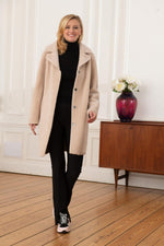 Reversible faux sheepskin wool coat - Image n°5