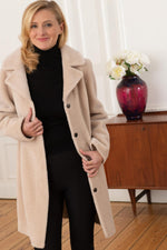 Reversible faux sheepskin wool coat - Image n°8