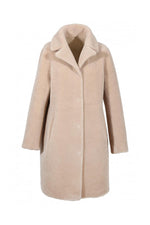 Reversible faux sheepskin wool coat - Image n°3