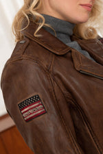 Women's biker style patch Biker Jacket - Image n°9