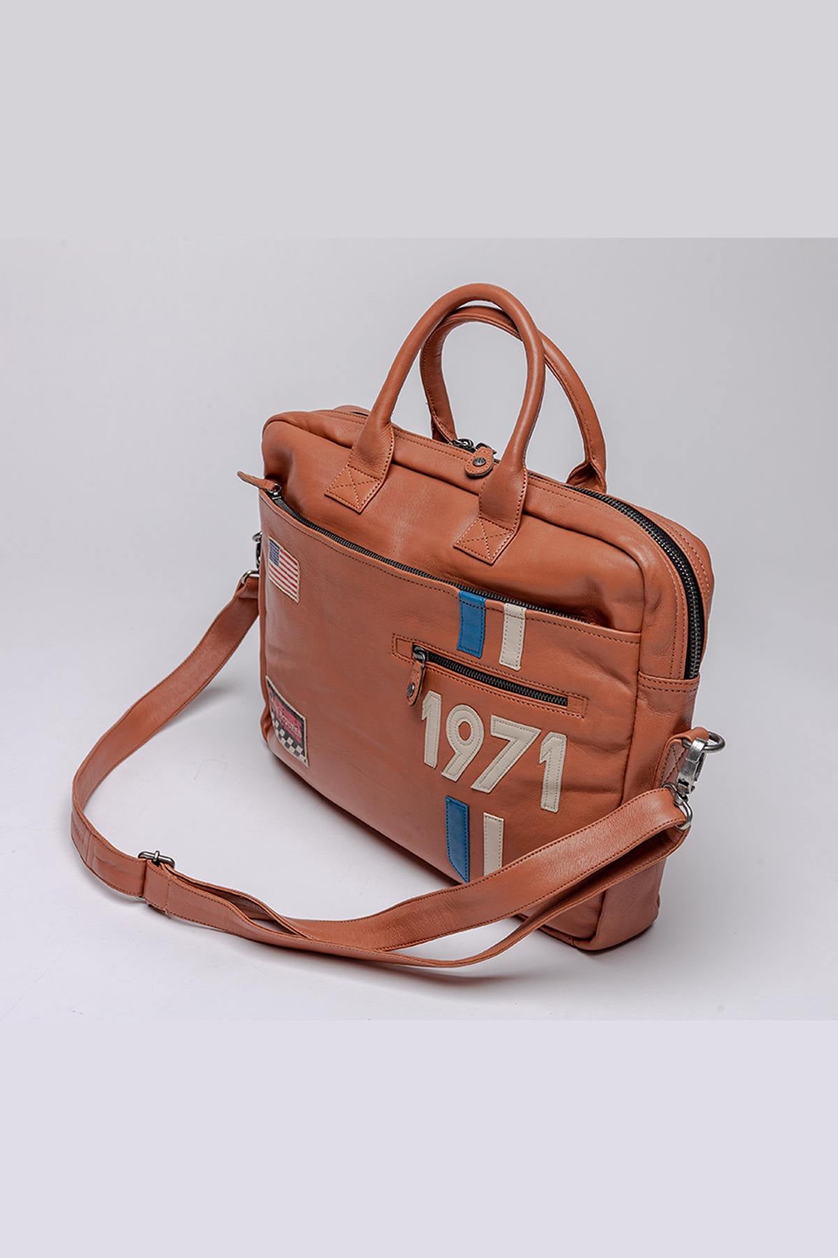 Vintage Steve McQueen leather bag 1971 - Image n°1