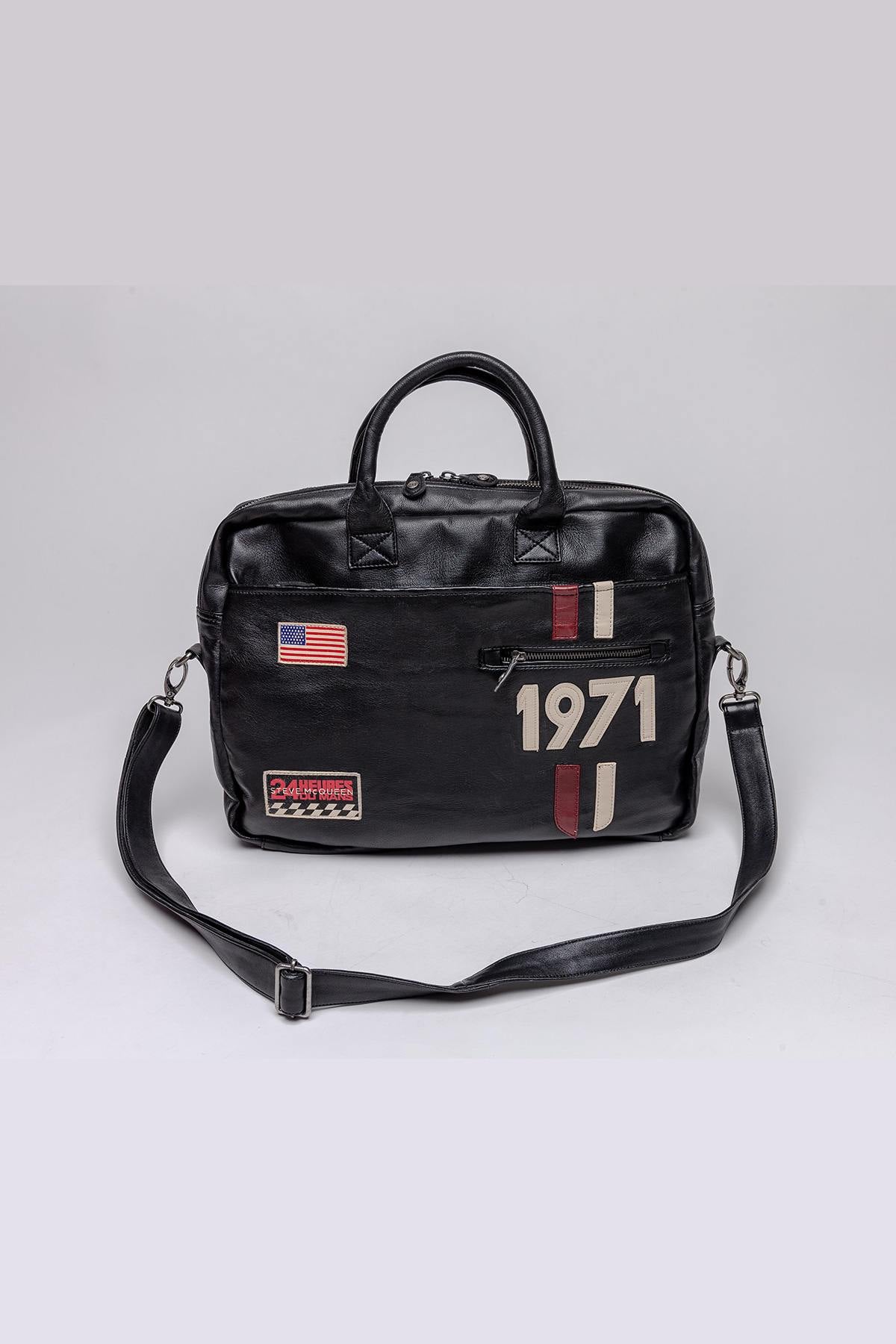 Black leather briefcase bag by Steve McQueen - Image n°2