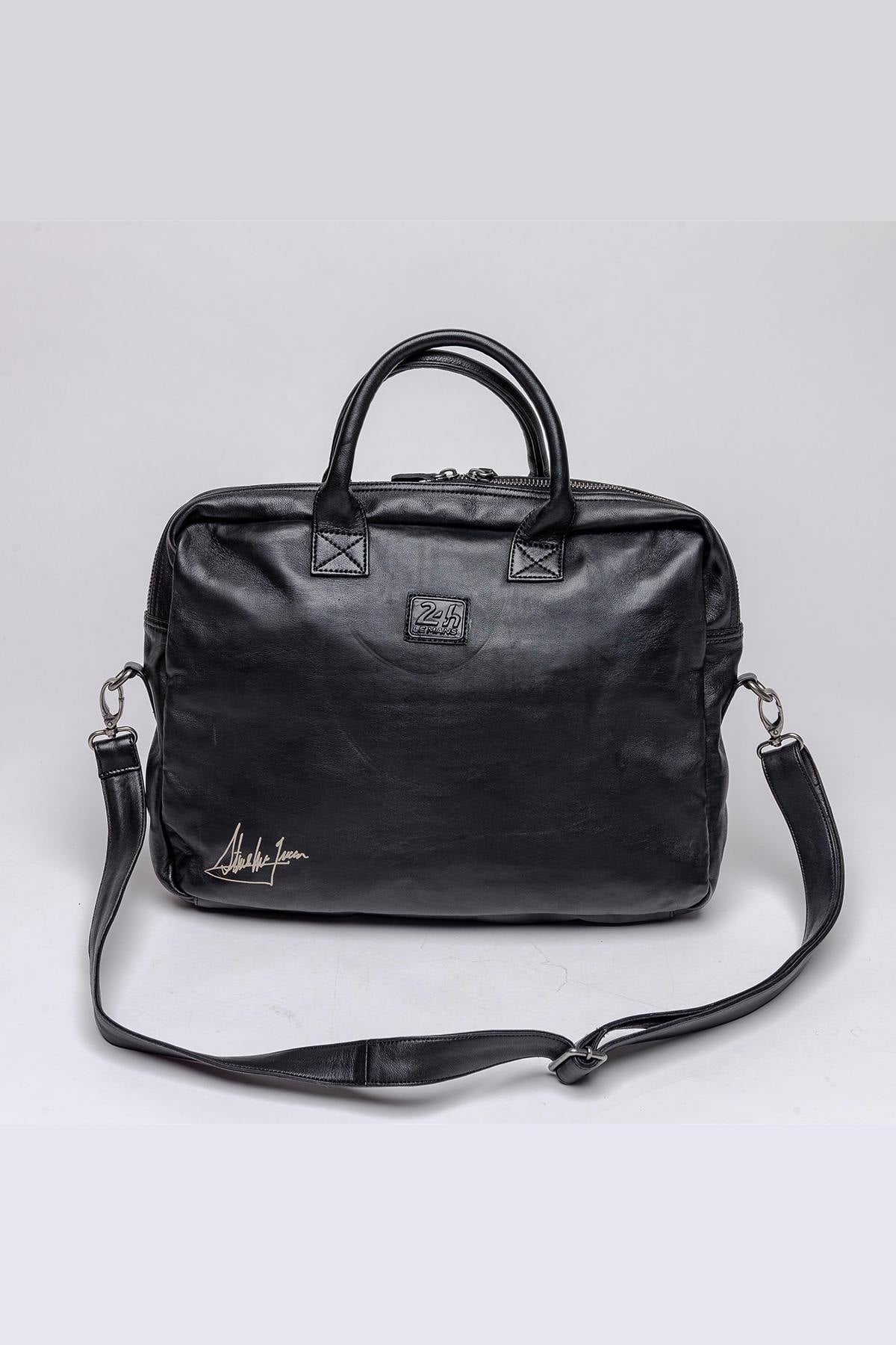 Black leather briefcase bag by Steve McQueen - Image n°4