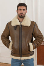Men's bomber jacket in shearling - Image n°4