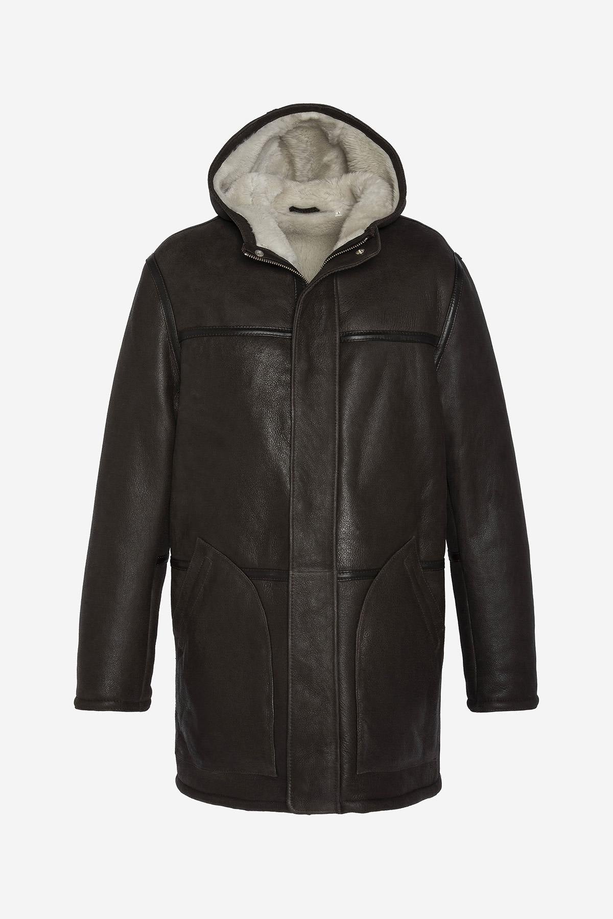 Long double-faced sheepskin winter coat - Image n°1