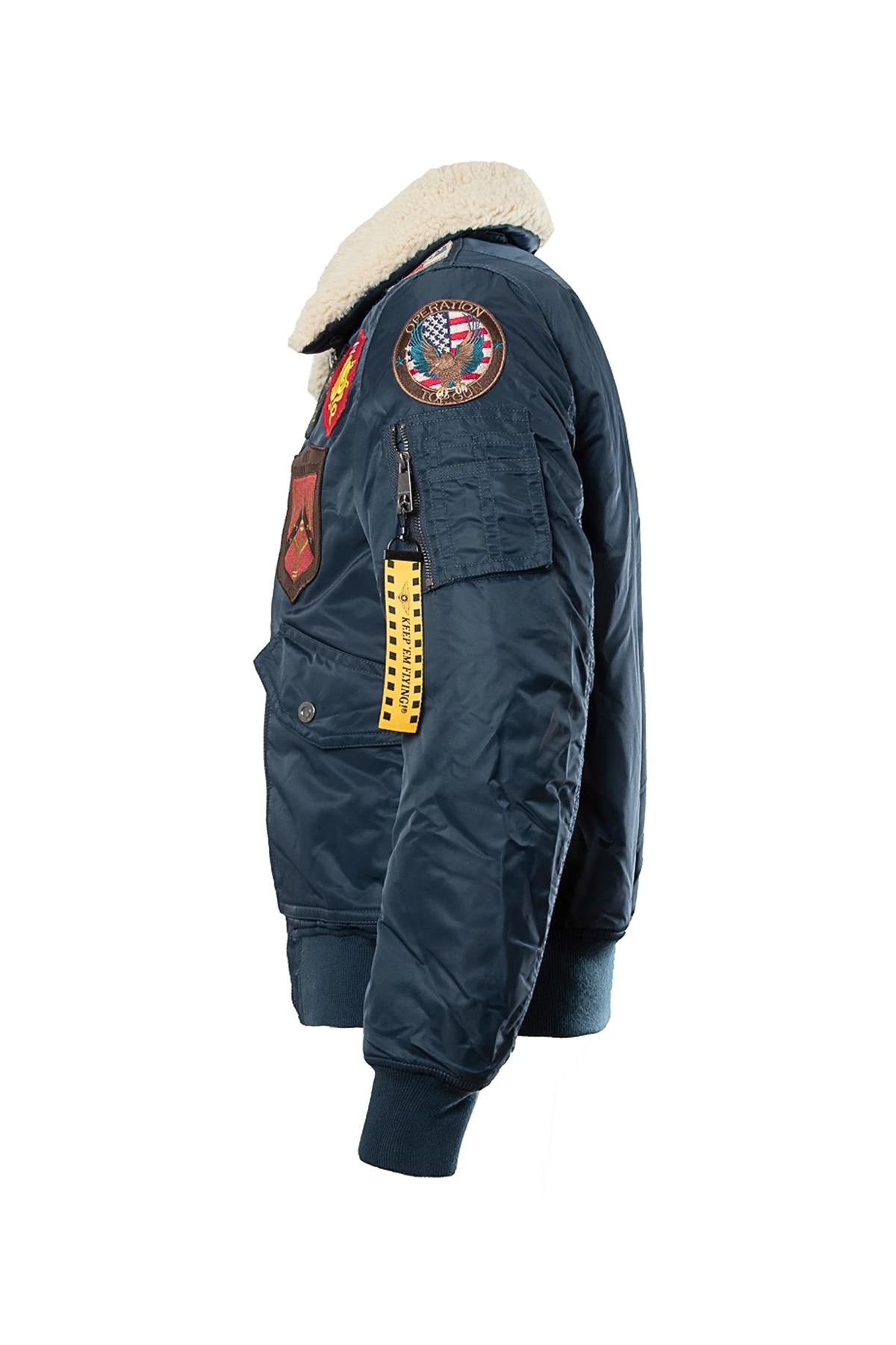 Navy blue bomber jacket - Image n°3