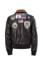 Top Gun G-1 jacket in goat leather, 17 patches, removable wool collar. - Image n°6