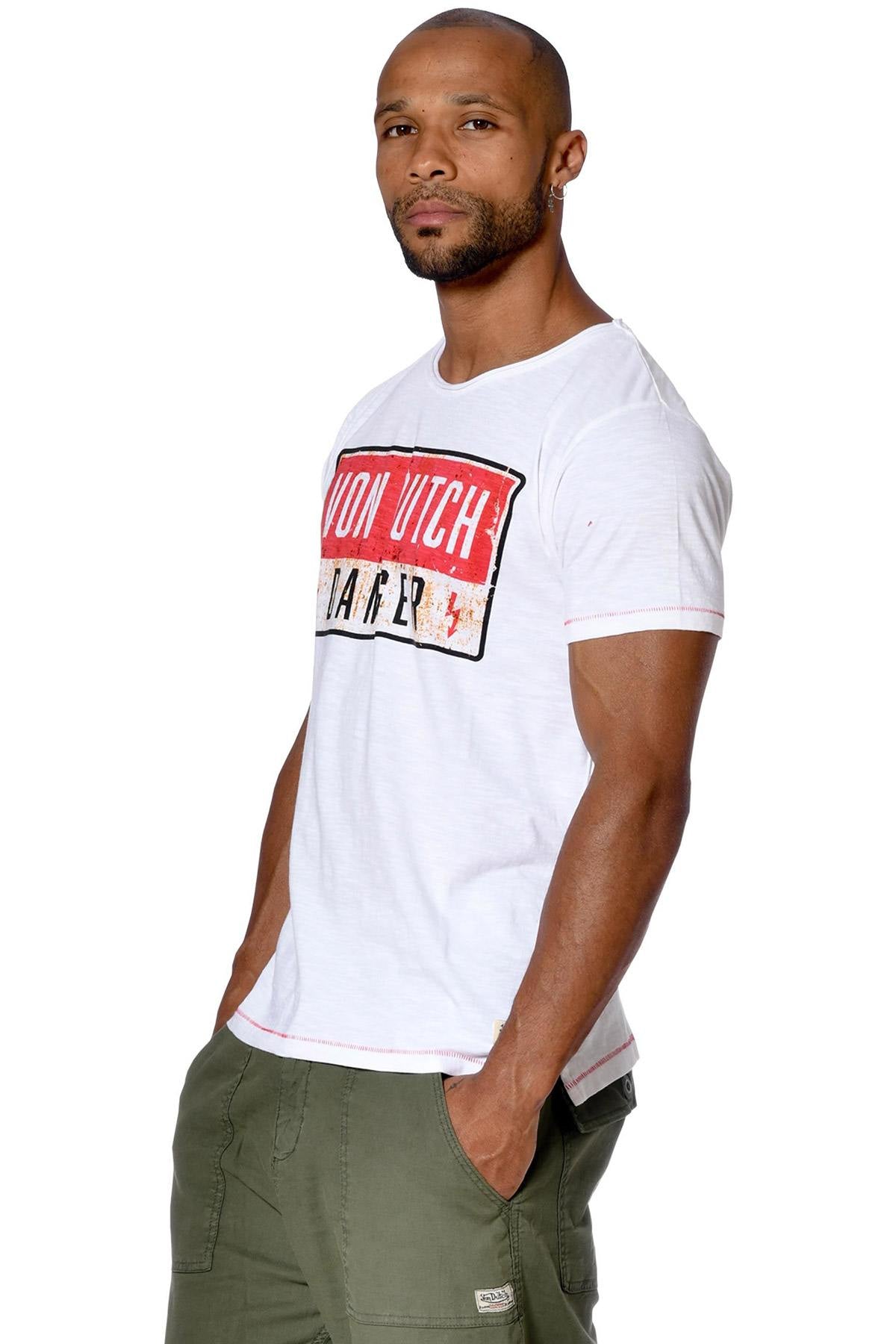 Danger white round neck t-shirt - Image n°3