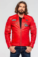 24h Le Mans racing jacket in red leather - Image n°7