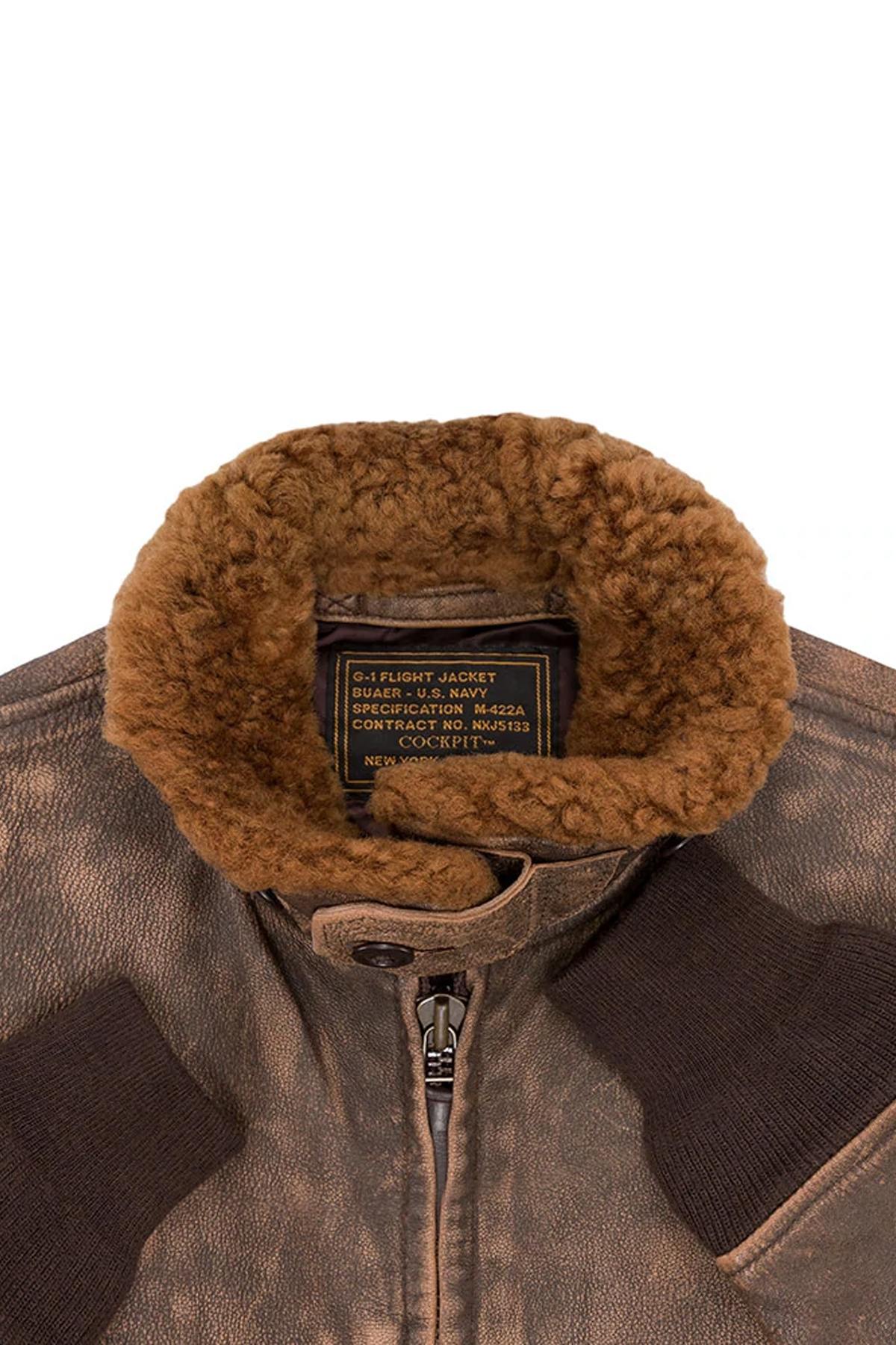 Hand-aged goatskin G-1 Avenger™ bomber, a WWII naval aviator's legacy. - Image n°6