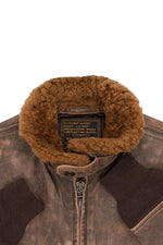 Hand-aged goatskin G-1 Avenger™ bomber, a WWII naval aviator's legacy. - Image n°6
