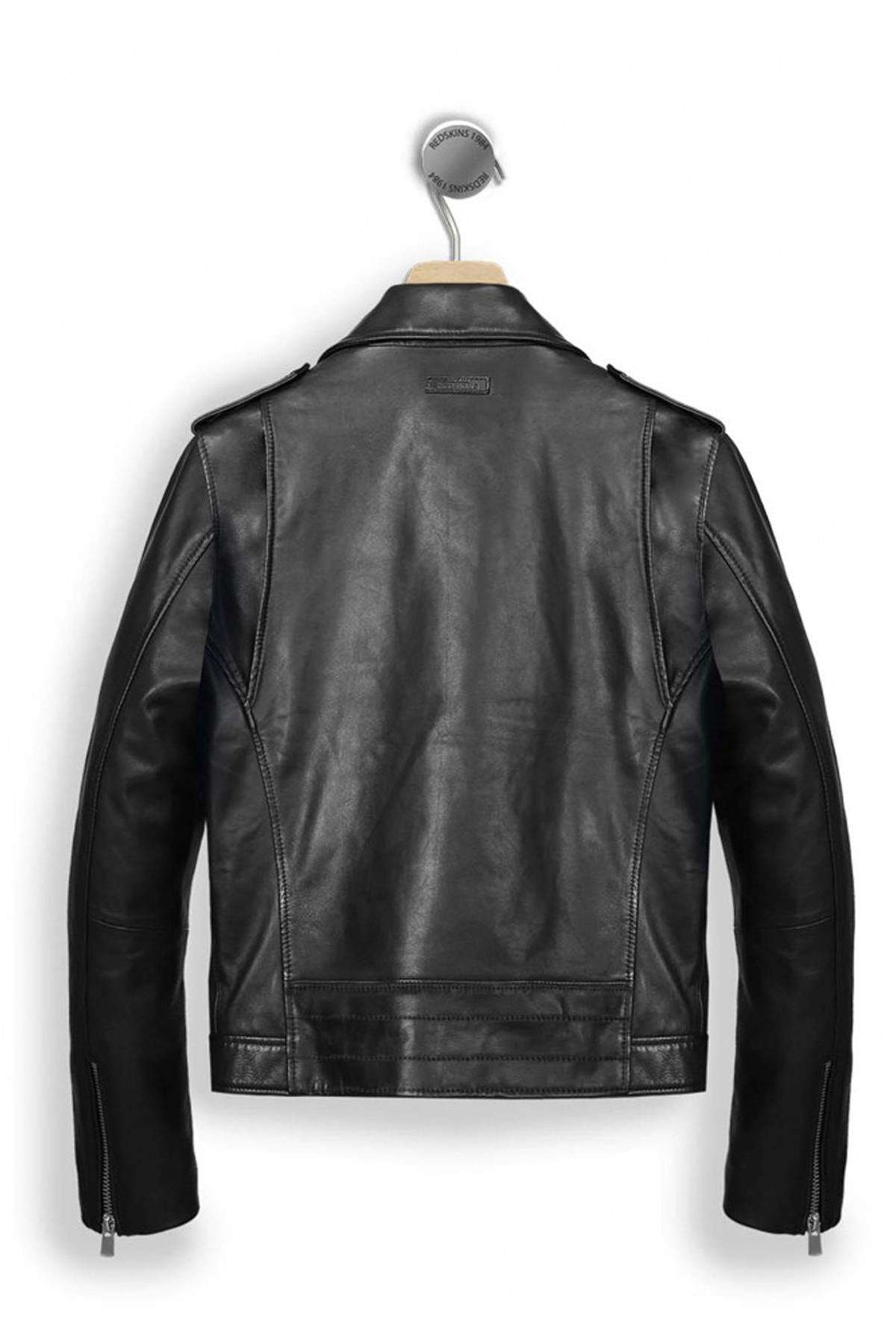 Biker style biker jacket in lambskin - Image n°7