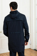 Long navy blue raincoat - Image n°4