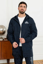 Long navy blue raincoat - Image n°8