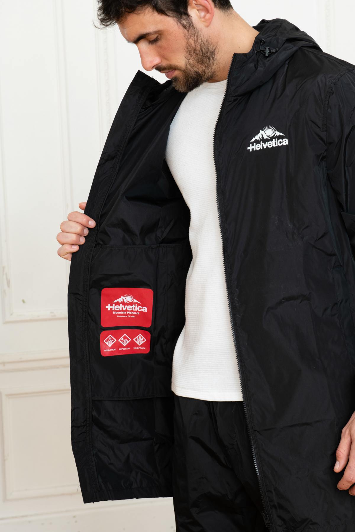 Long black windbreaker jacket - Image n°5