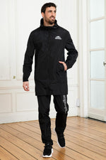Long black windbreaker jacket - Image n°2