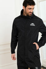 Long black windbreaker jacket - Image n°1