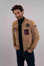 Patrouille de France bomber in suede leather - Image n°1