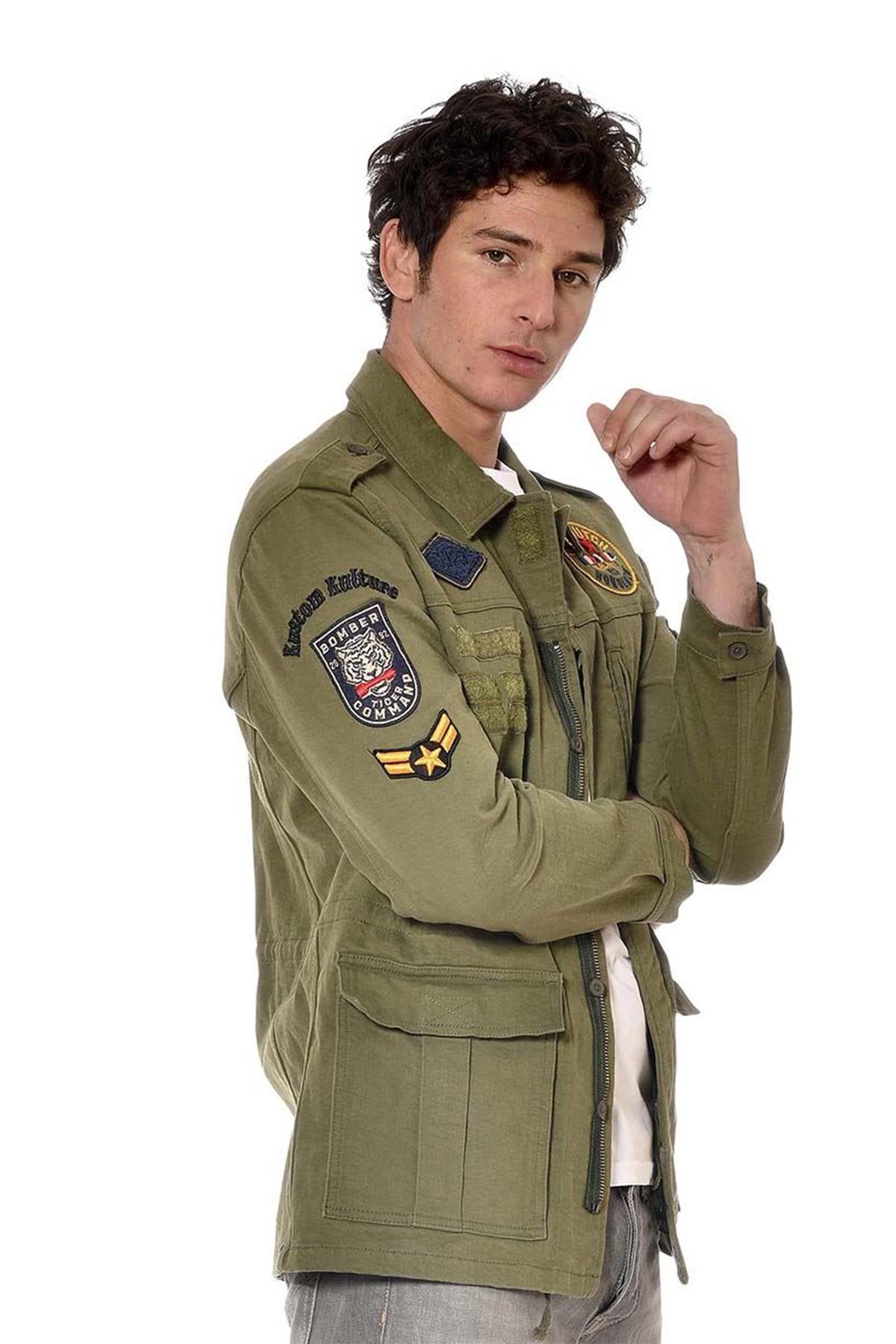 Men's khaki military jacket - Image n°2